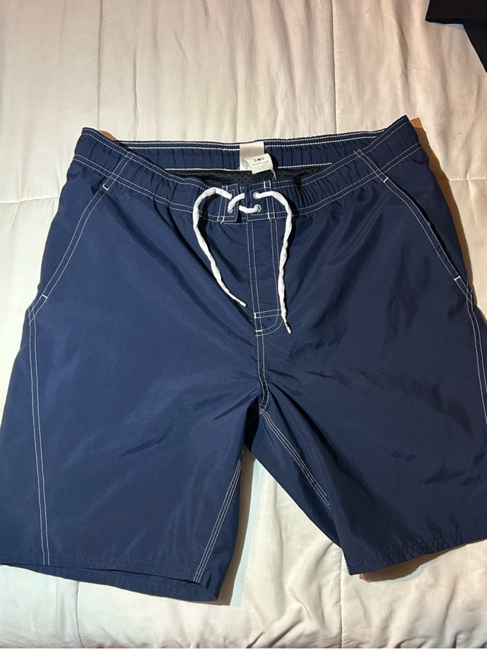 Men's Navy Swim Trunks with Drawstring